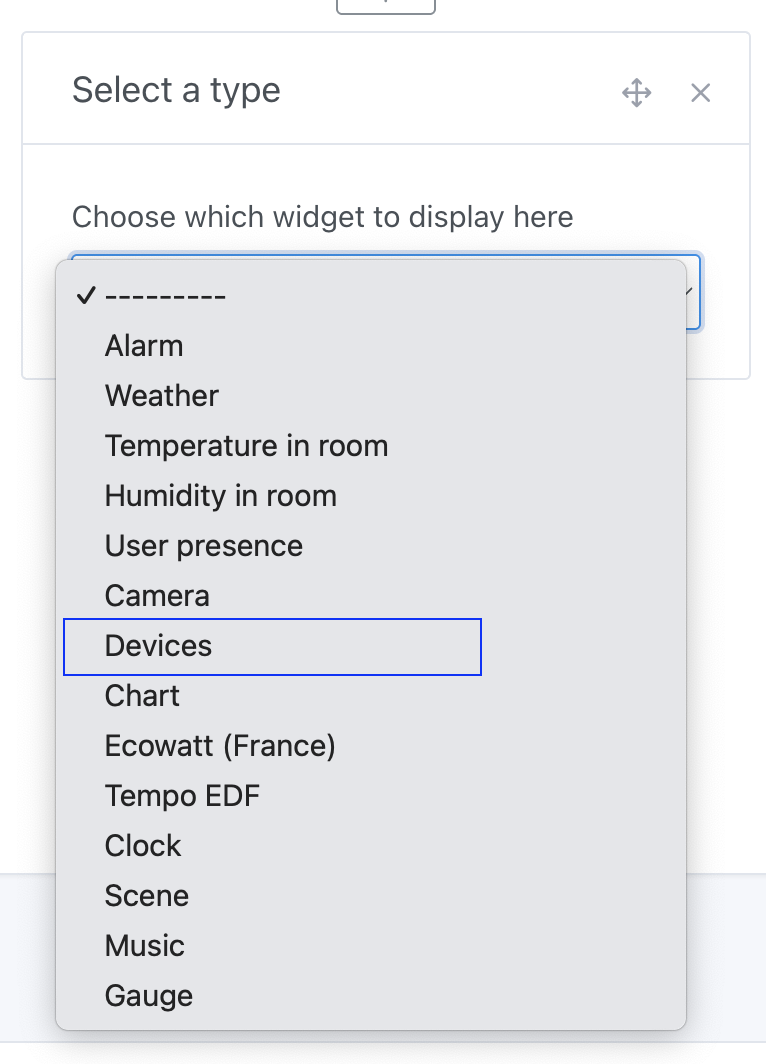 Add the devices widget