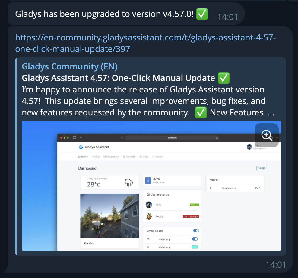 Update notification
