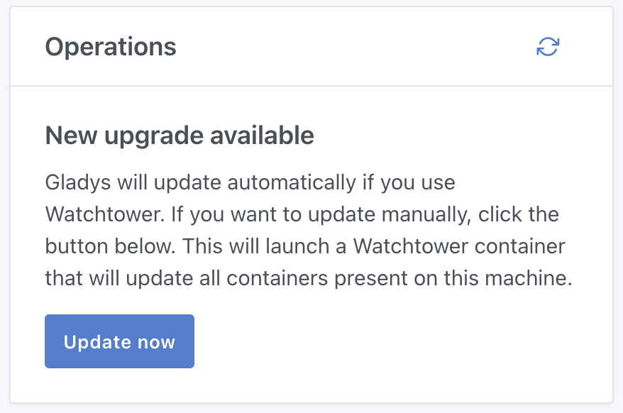 Update Gladys in one click